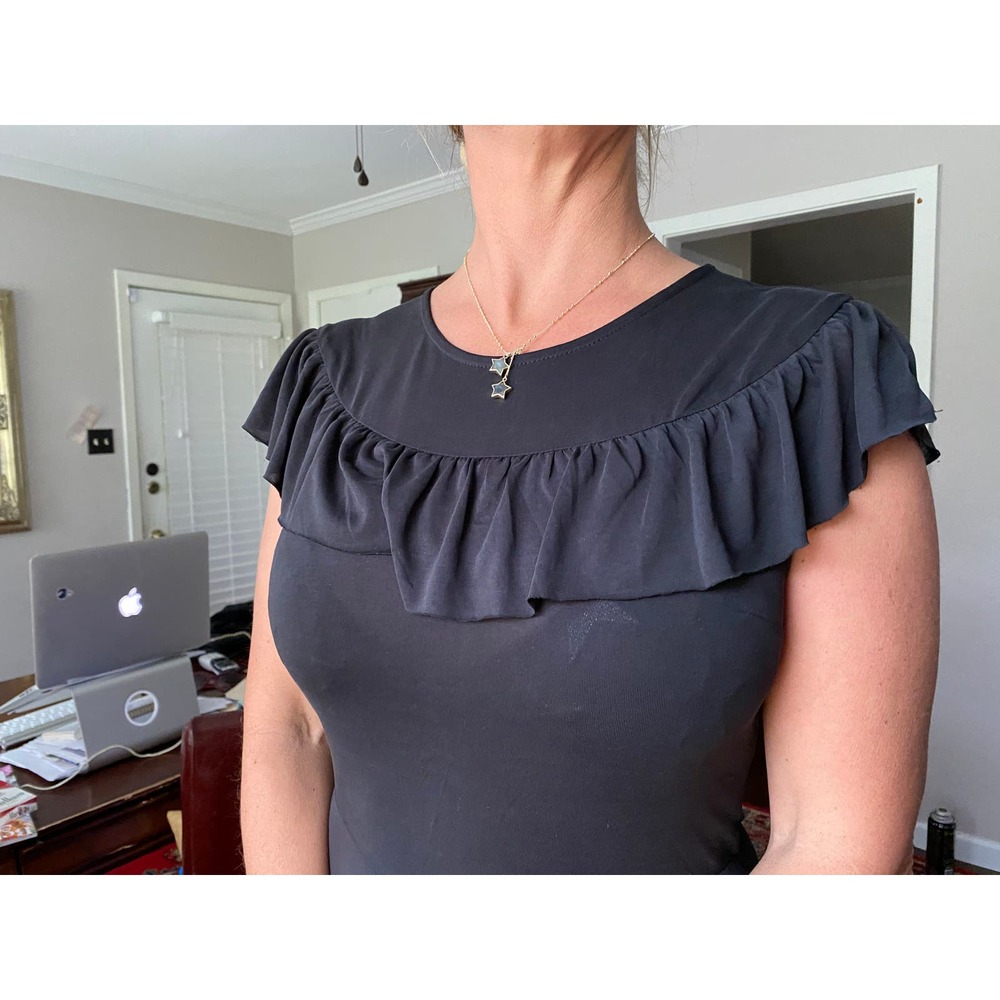 Mo:Vint Black Sheer Collarbone Jumpsuit - Picture 3 of 14